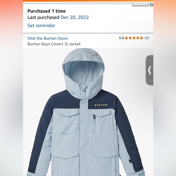 NWOT Burton Boys Covert 2L Jacket & Hat - Skiing | Snowboarding | Sledding - Picture 11 of 14